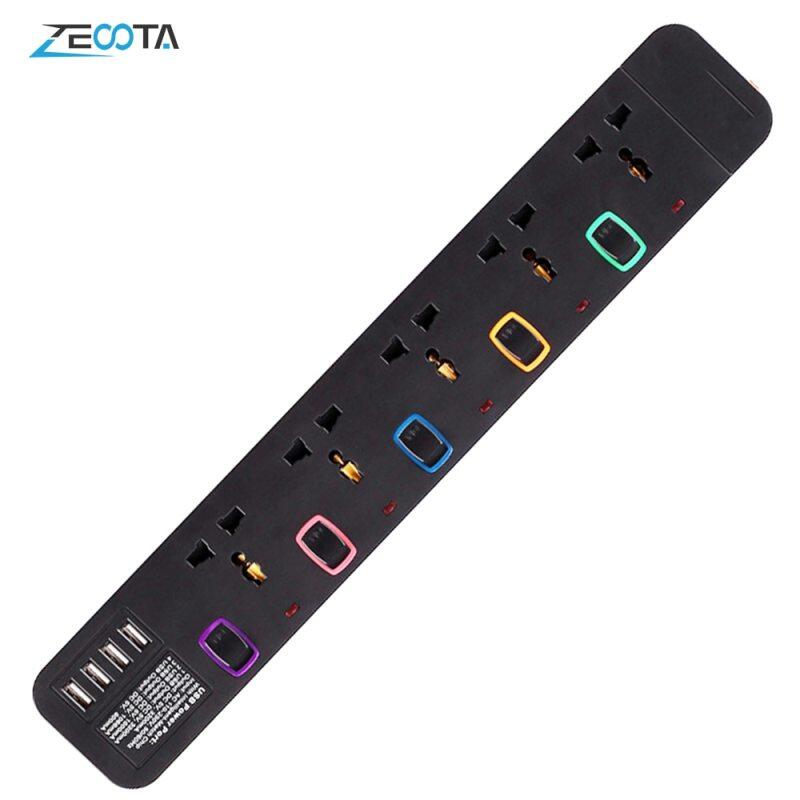 Power Strip Surge Protector Multiprise Electrique Universal 5 Outlets Usb Plug Socket Individual Switch 3M/9.8Ft Extension Cord