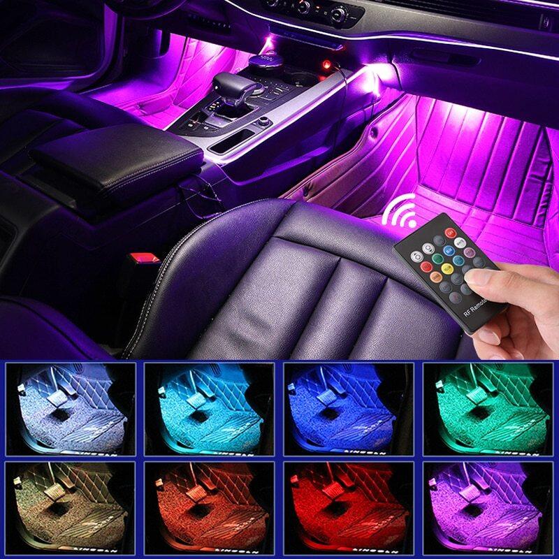 Đèn LED Chân Xe Acctisen, Đèn Xung Quanh Có USB Điều Khiển Nhạc Từ Xa Không Dây Đèn Trang Trí Nội Thất Ô Tô Nhiều Chế Độ