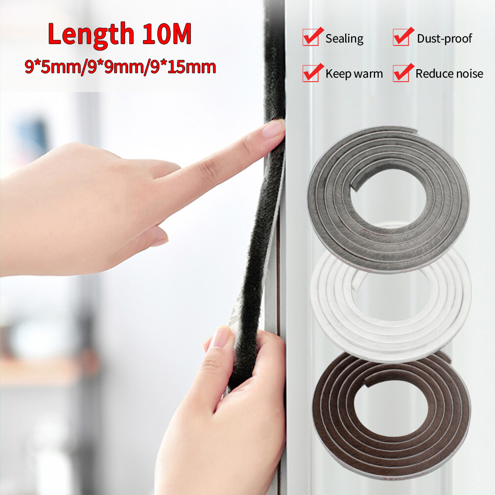 Windfall 10M Brush Strip Self Adhesive Door Window Sealing Strip Home