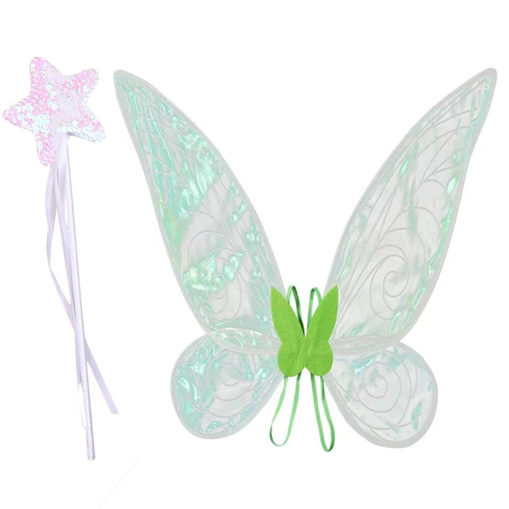 Pickmine 2022 new Girls Butterfly Fairy Wings, Princess Wings with Elastic Straps for Halloween Party