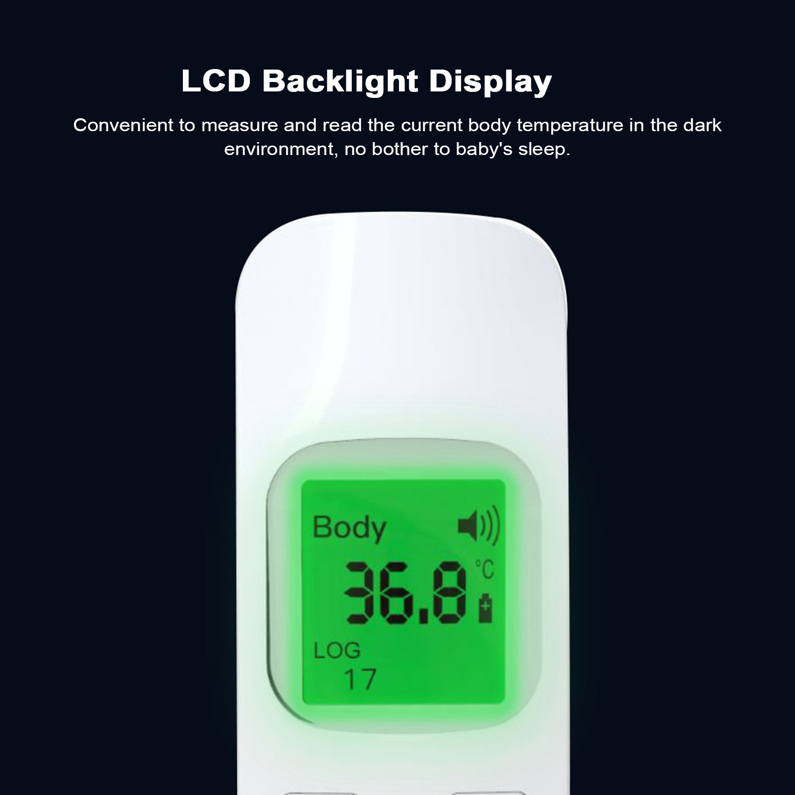 Non-Contact Infrared Thermometer Handheld Digital Forehead Thermometer Portable Body Object Temperature Gauge °C/°F Switchable LCD Backlight Display