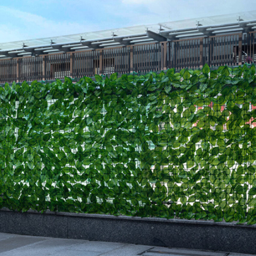 Hàng rào nhân tạo 0.5x3m lá cây nhân tạo bằng nhựa hàng rào, hàng rào lá xanh lá cây trang trí sân vườn ngoài trời