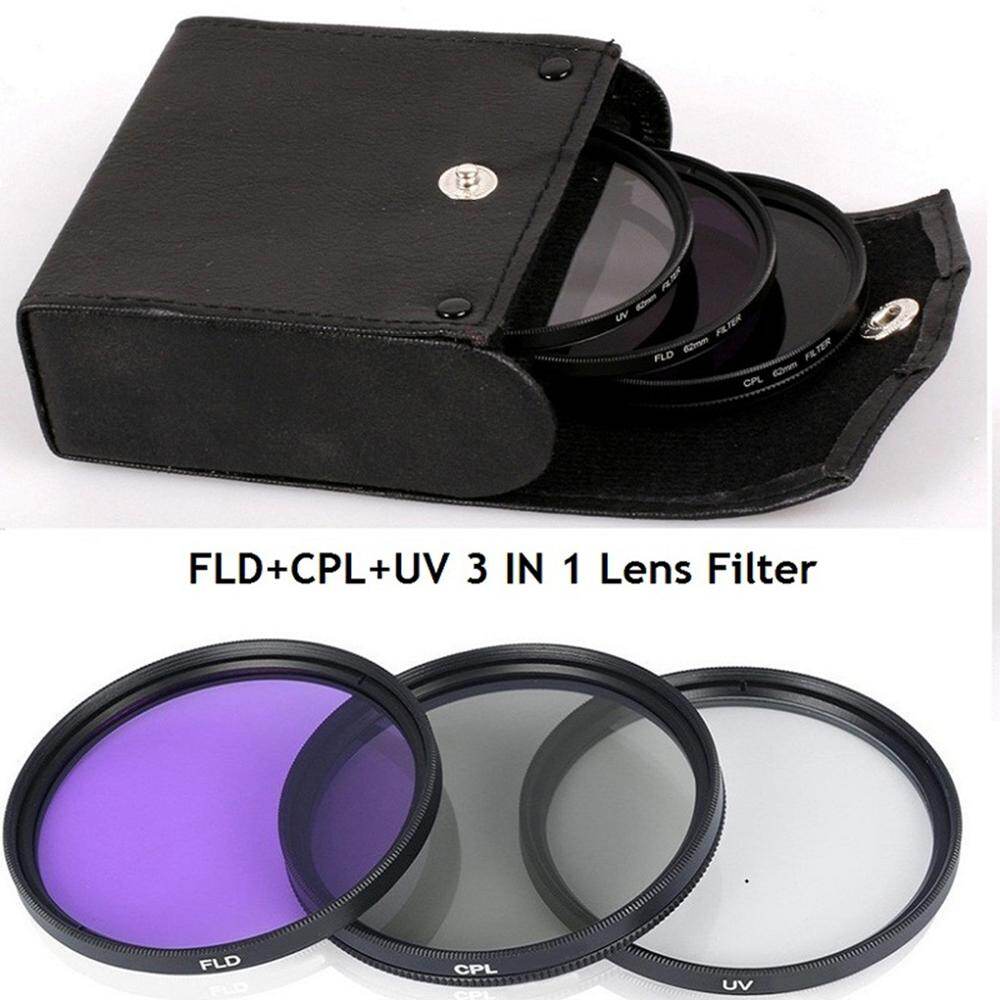 49mm 52mm 55mm 58mm 62mm 67mm 72mm 77mm 3 in 1 lens filter set with bag uv+cpl+fld for cannon for nikon for sony camera lens