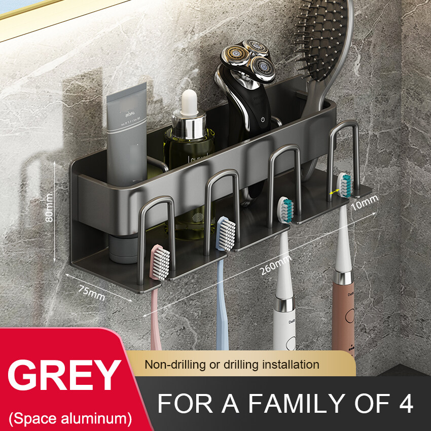 youqin Space Aluminum Toothbrushes Holder Wall Mounted Rustproof