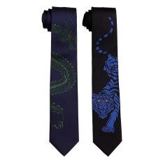 Miễn Phí Vận Chuyển nam mới Của Thiết Kế Ban Đầu Màu Xanh Rồng Tiger Jacquard Thêu Tie Nữ Sinh Viên Essory Cá Tính Cà Vạt