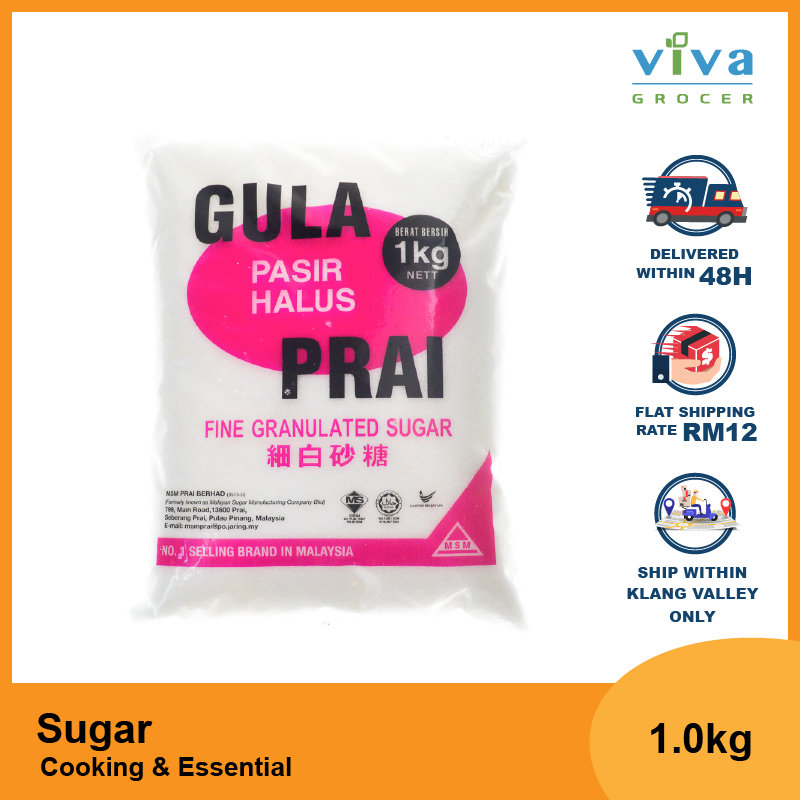 Prai Fine Granulated Sugar 1kg Lazada