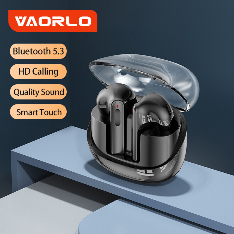 VAORLO Original Transparent Space Capsule Bluetooth Earphone With Mic Smart Touch Control Wireless Headphone 9D HiFi Heavy Bass Earbuds Gaming Headset For All Smartphones