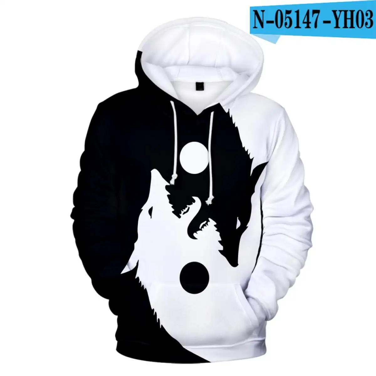 digital wolf hoodie