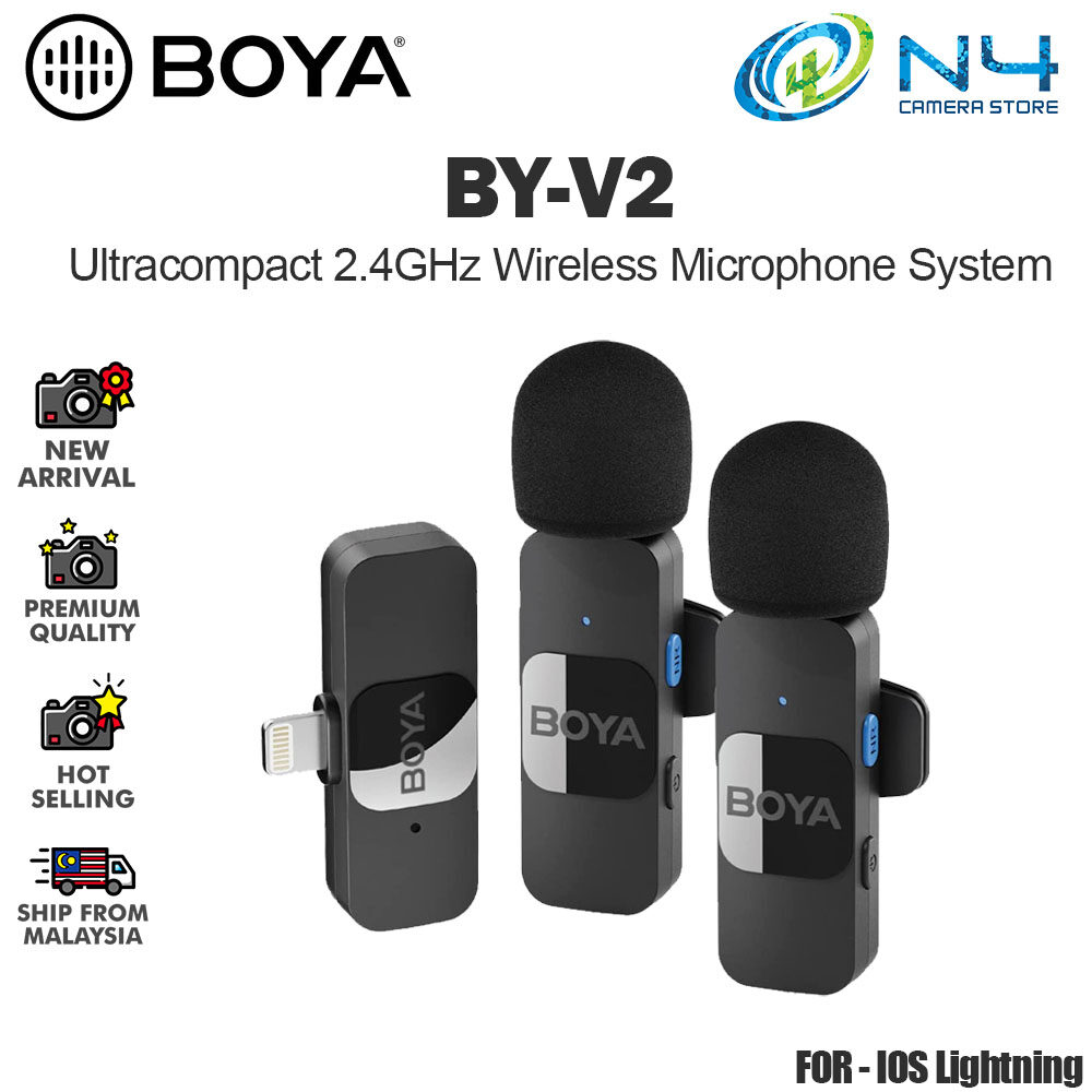 BOYA BYV2 BYV20 Professional Wireless Lavalier Mini Microphone for I