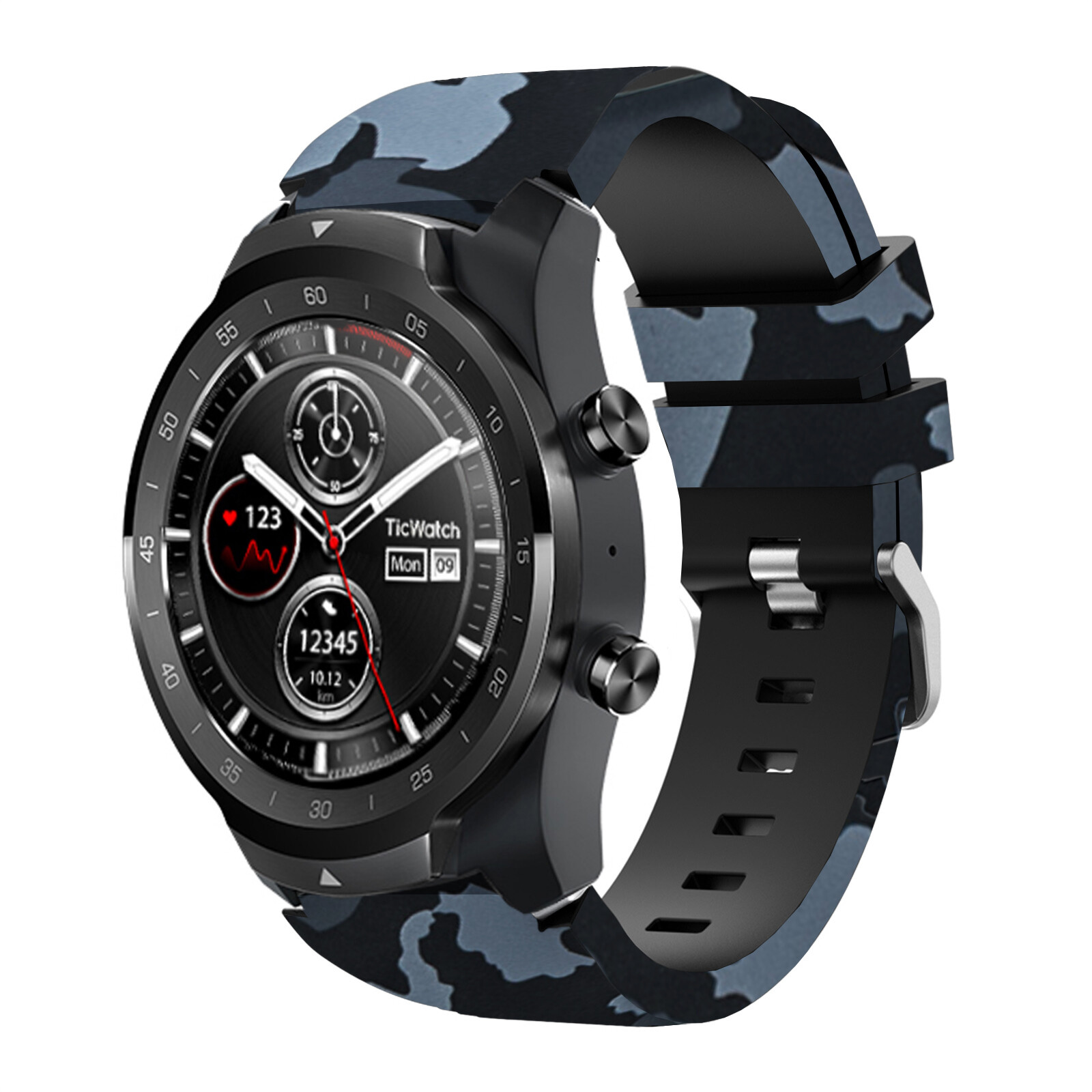 Camo Dây Đeo Silicon Ban Nhạc Cho Ticwatch Pro 3 E2 S2 GTX
