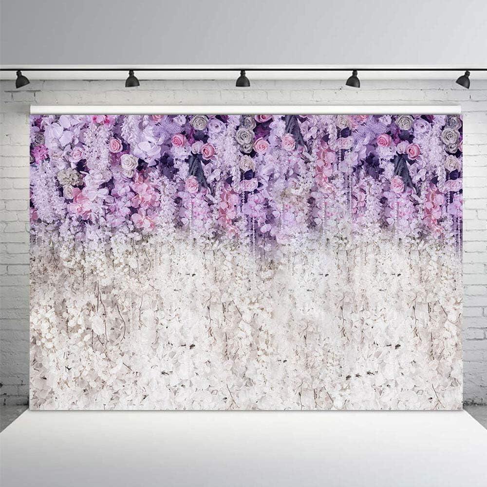 Leyiyi 10x8ft Lavender Floral Bridal Wall Photography Background Dreamy Light Purple Lilac Wedding Arch Bridal Shower Ceremony Flowers Baby Shower Birthday Party Decoration Video Props