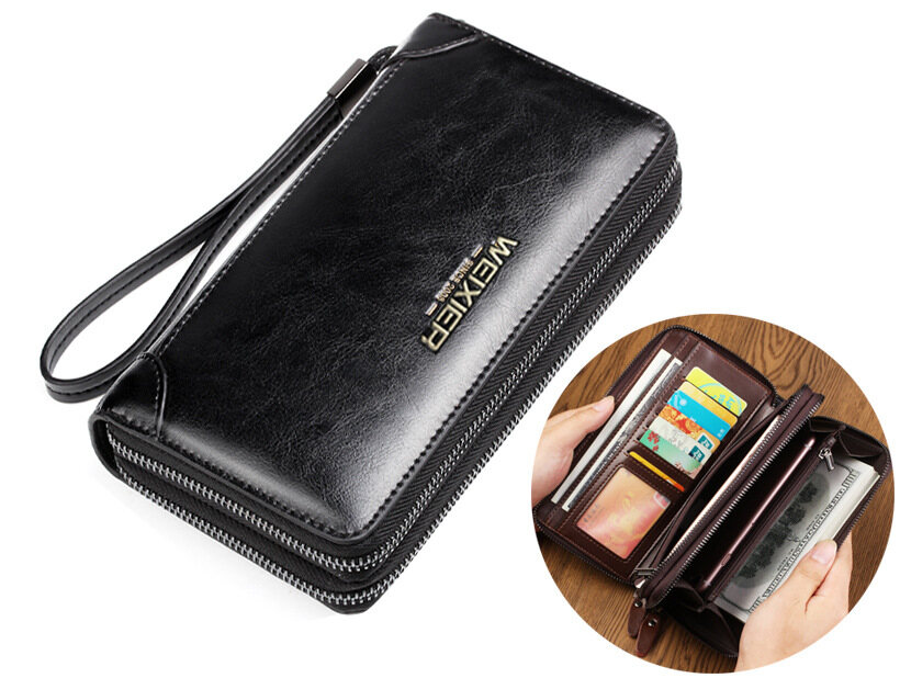 Leather Men Wallets Leather Men bags clutch bags long wallet PU wallets Business Men Wallet Purse Waterproof Men's handbags Men's clutch bag holder bag card bag coin pocket zipper men Purse for Phone