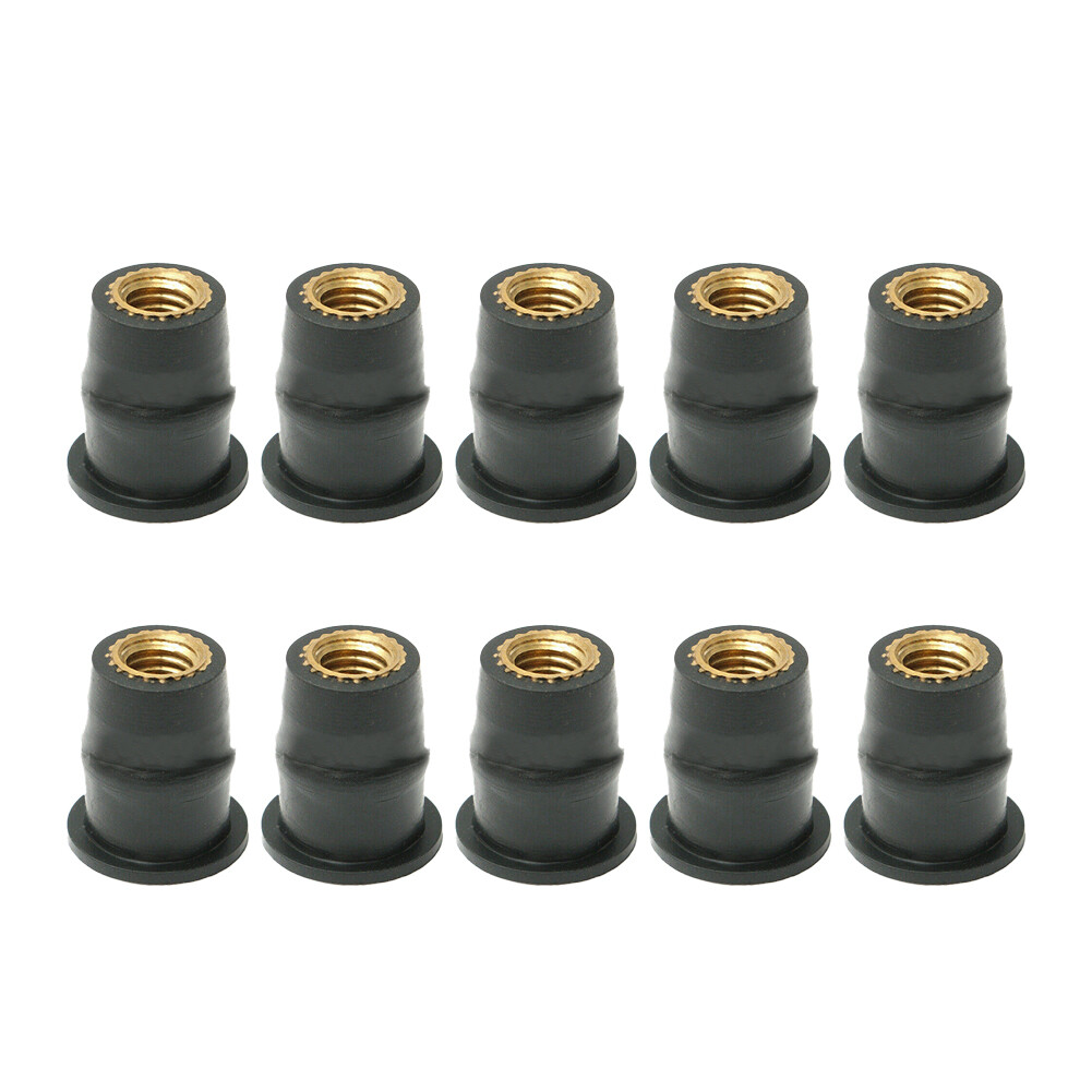 JaneDream 10pcs/pack Motorcycle Universal Modified Windshield Rubber Nuts Bolts Screws M5 M6 Fasteners For Kayaking Rubber Well ATV