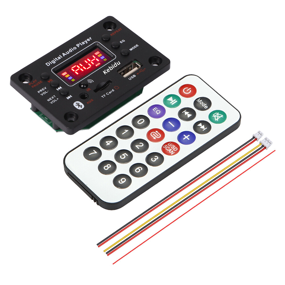 2*40w 80w bluetooth 5.0 mp3 decoder board 7-25v mp3 music player 12v car fm radio module tf usb aux handsfree call record