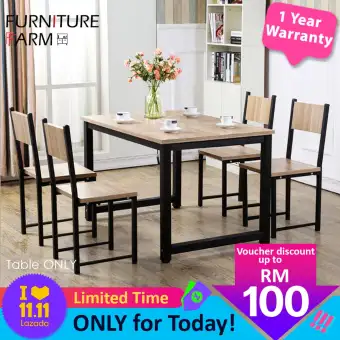 Furniture Farm Agustin 120cm Contemporary Black Steel Round