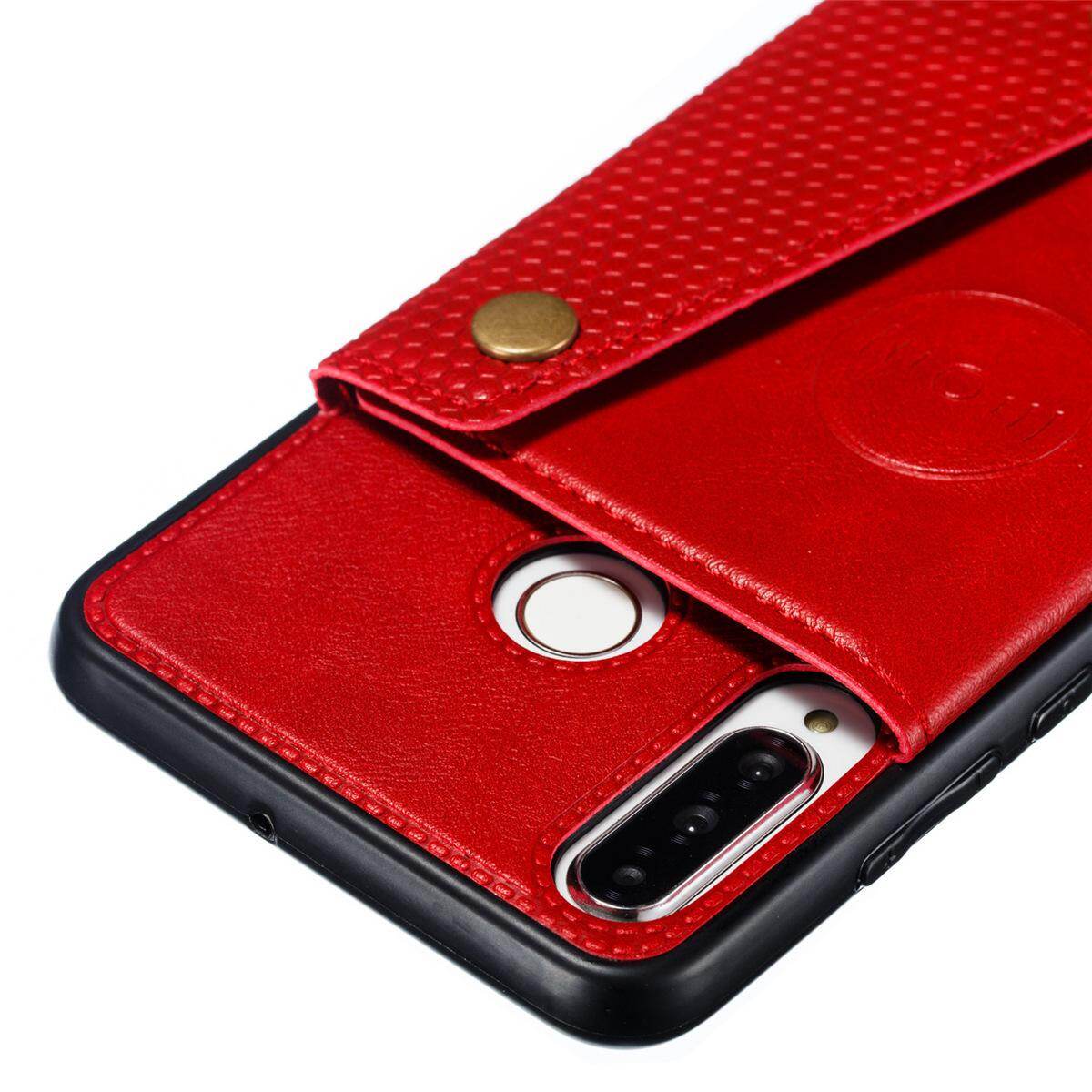 Cho Huawei p30lite & Nova 4E da trường hợp nhiều Folio lật Bìa Wallet trở lại trường hợp vỏ, có thể làm việc với gắn trên xe hơi, ẩn thẻ tín dụng ID khe giữ, retro nút kim loại clasp, đứng hỗ trợ