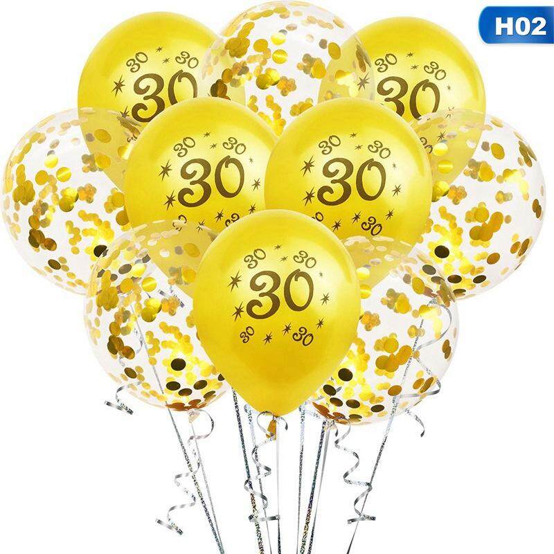 12" Age 30 Latex Balloons 5pk 30th Birthday Party Decorations Various Colours