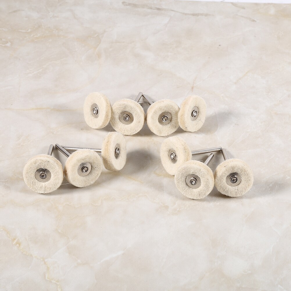 10 Chiếc 25 Mm Len Nỉ Đánh Bóng ĐỆM PHỒNG Máy Khoan Bánh Bàn Chải Có Tay Cầm Cho Dụng Cụ Xoay