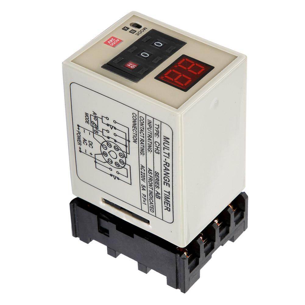 Zonejoy Chuyển tiếp Bộ hẹn giờ chế độ kép AH3-DM 0.01S-99h Màn hình LED 12/24/110/220/380V