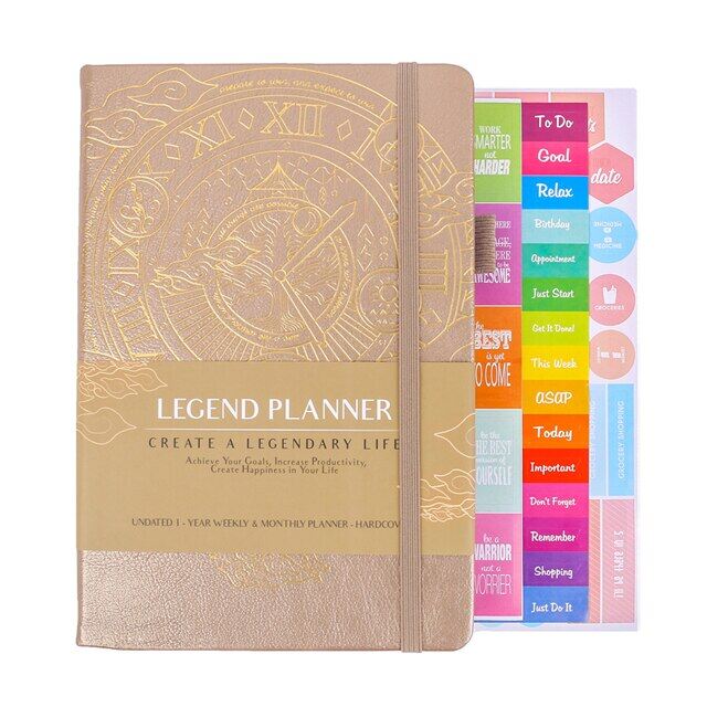 Deluxe Weekly & Monthly Life Planner To Increase Productivity And Hit Your Goals.Time Management Organizer Notebook ,7 X 10\"