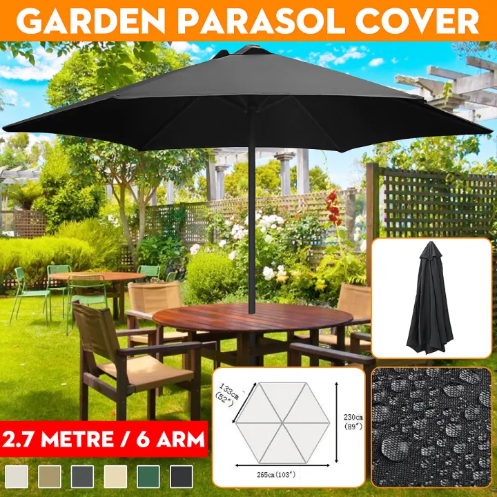 9ft Patio Umbrella Canopy Top Cover Replacement Only 6 Ribs Market Outdoor Yard Lazada Ph - Can You Replace Patio Umbrella Canopy