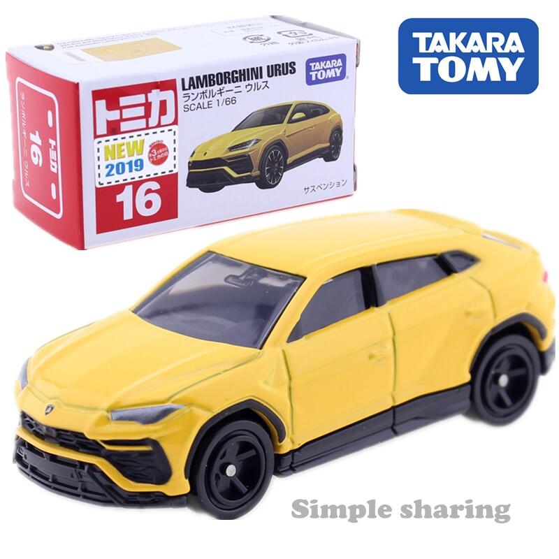 Takara tomy tomica no.16 lamborghini urus 1:66 miniature car model kit diecast baby toys funny hatchback mould collectibles