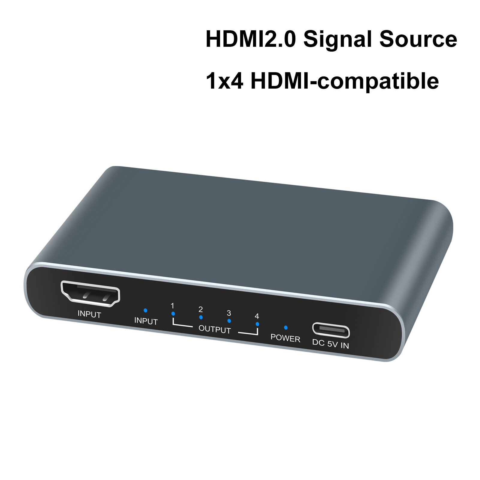 1 Set Video Splitter 1 in 4 Out Plug And Play No Latency High-resolution HDMI-compatible Connector for Computer 1 Set Sturdy