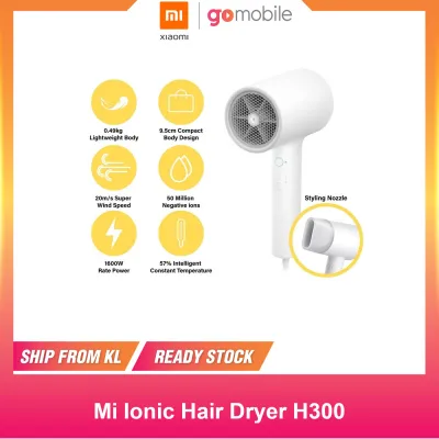 [Ready Stock] Xiaomi Mi Ionic Hair Dryer H300 Negative Ion Hair Care Professional Home 1600W Portable Water Ion Hair Dryer 50 Million Negative Ions- 6 Month Warranty [SHIP FROM KL]