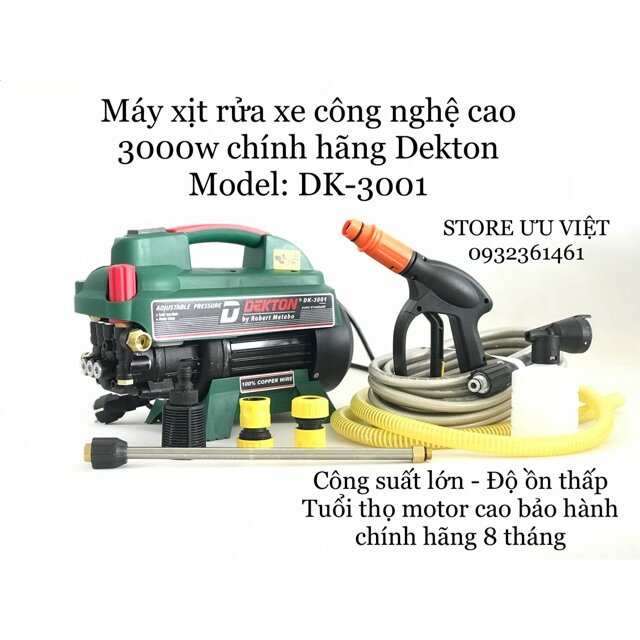 Máy xịt rửa xe dekton 3000w model: dk-3001 công nghệ mới nhất