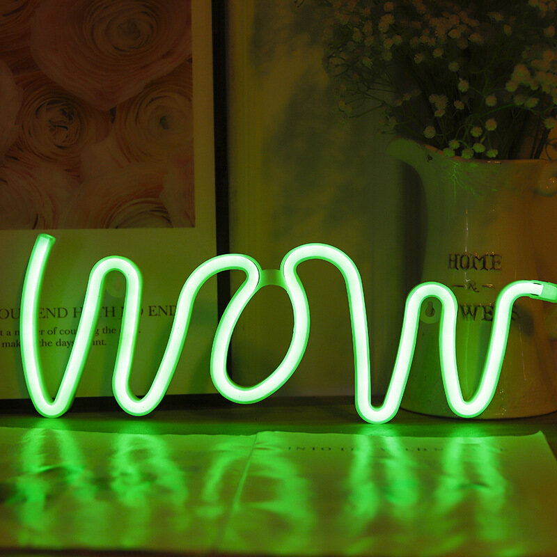 Ins Creative WOW Modeling Light Led Neon Light USB Wall Bar Atmosphere Lights