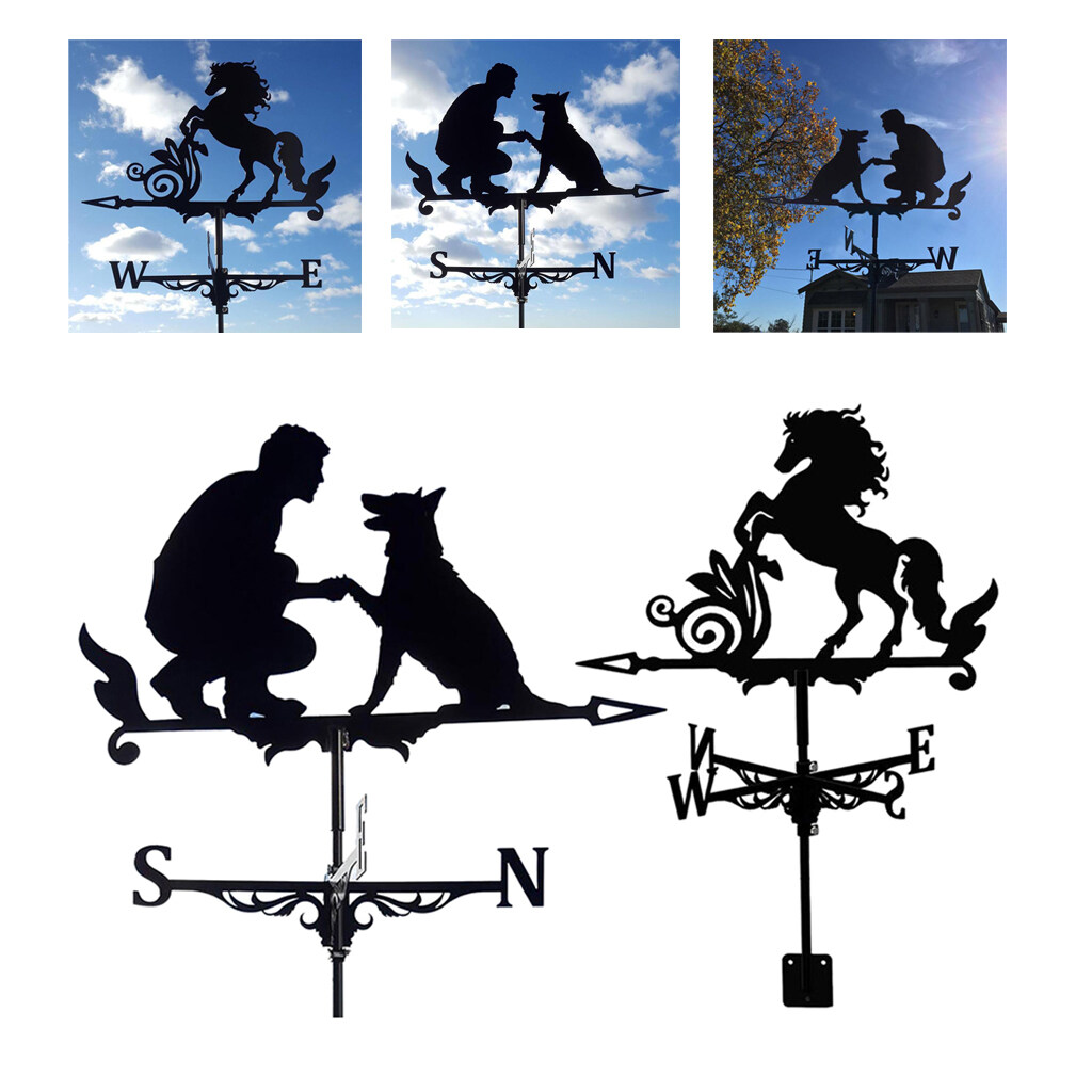 A LAOLIU Weathervane Lawn Metal Weather Vanes Wind Speed Spinner Direction Indicator for Roofs Farmhouse and Church Roof Ornaments House Garden