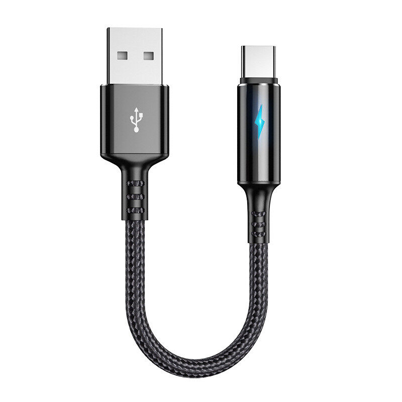 Kebidumei 25cm Micro USB Type C Cables Short Nylon Charger Data Cable 2.4A For OS Android Phone Fast Charging Power Bank Phone Cord Wire