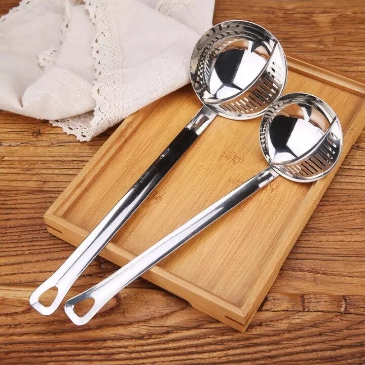 Có Thể Tháo Rời Nhà Bếp Chao, Muỗng Bằng Thép Không Gỉ, Bộ Đồ Ăn Lọc Cán Dài Muỗng Súp