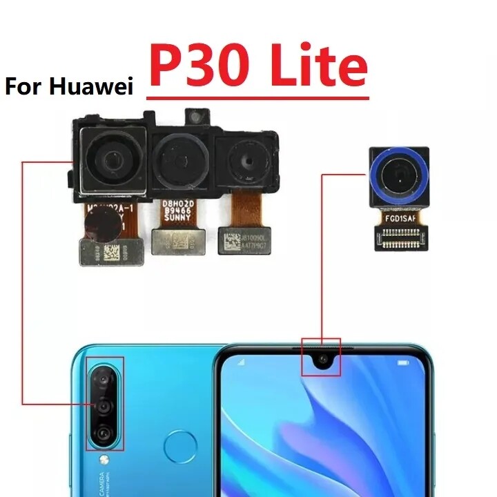 Cho Huawei P30 Lite p30lite phía trước phía sau ban đầu camera phía sau mặt chính mô-đun Máy Ảnh Bộ phận thay thế Flex