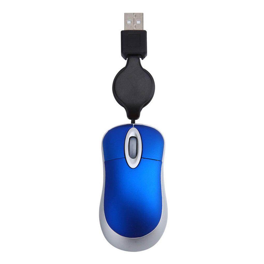 Lovely Mini Wired Mouse Retractable USB Cable Ergonomic Office Computer PC Laptop Gaming Mice