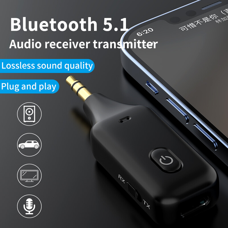 Bộ Thu Phát Bluetooth 5.0 Bộ Chuyển Đổi Âm Thanh Nổi Không Dây Aux 3.5Mm Với Micrô Rảnh Tay Cho Loa Xe Hơi Máy Vi Tính Win7/8/10