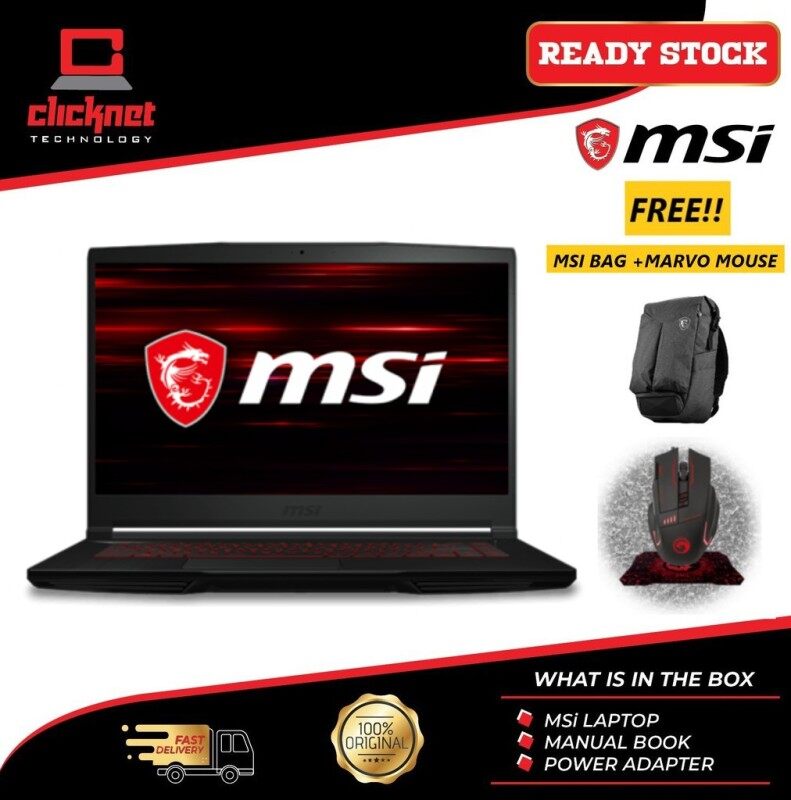 MSI GF63 THIN GF63 10UC-433MY (I5-10500H/8GB/512GB SSD/RTX3050 MAX-Q 4GB/15.6 FHD) Malaysia