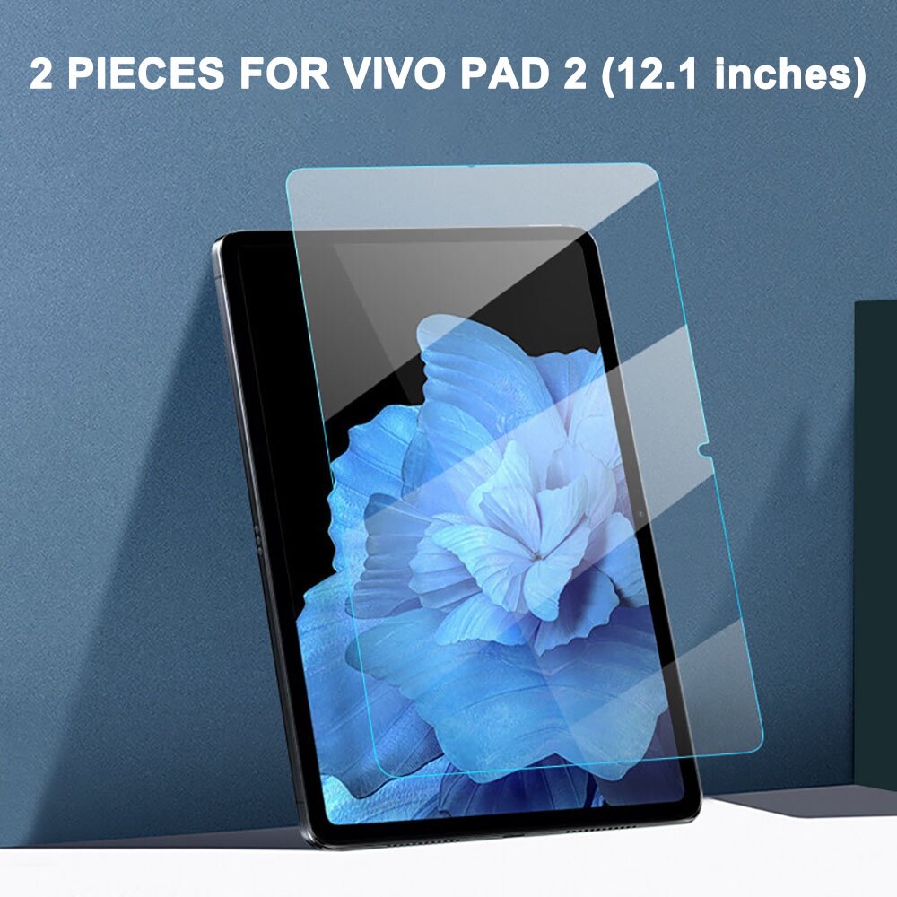 2 pieces scratch proof anti oli tempered glass screen protector for vivo pad 2 2023 12.1 inches tablet hd screen film