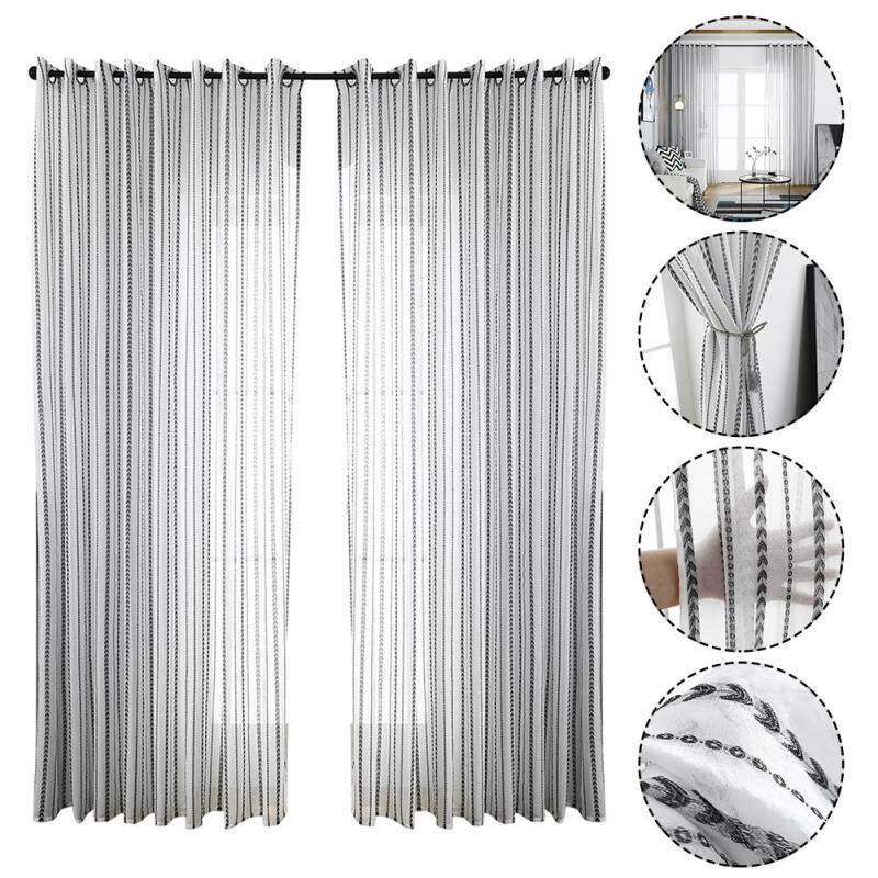 Rèm Mỏng Voile In Lá Kim Loại Rèm Cửa Sổ Cho Phòng Khách Và Phòng Ngủ