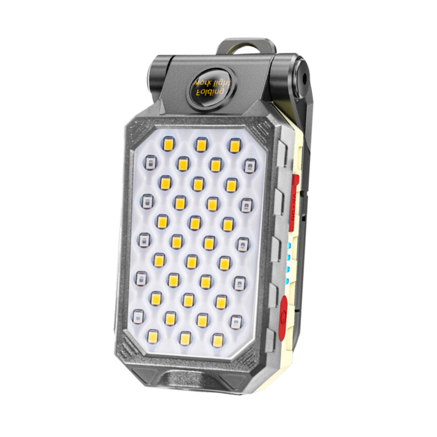 Outdoor Strong Light Multi-function Lighting Super Bright Flashlight Adjustable Waterproof Camping Lantern Magnet Design with Power USB Rechargeable COB Work Light Portable LED Flashlight