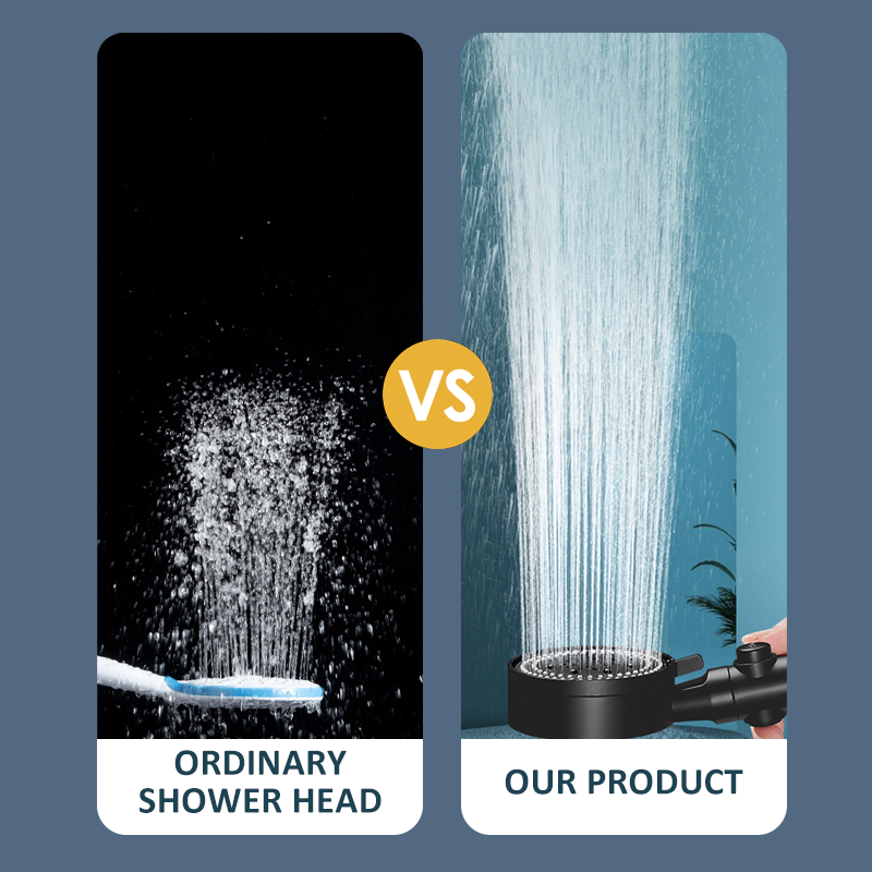 5 Mode Shower Head bathroom High Pressure Holder Wall Mounted Bracket Removable Handheld One-click Stop Water Free Hose Holder