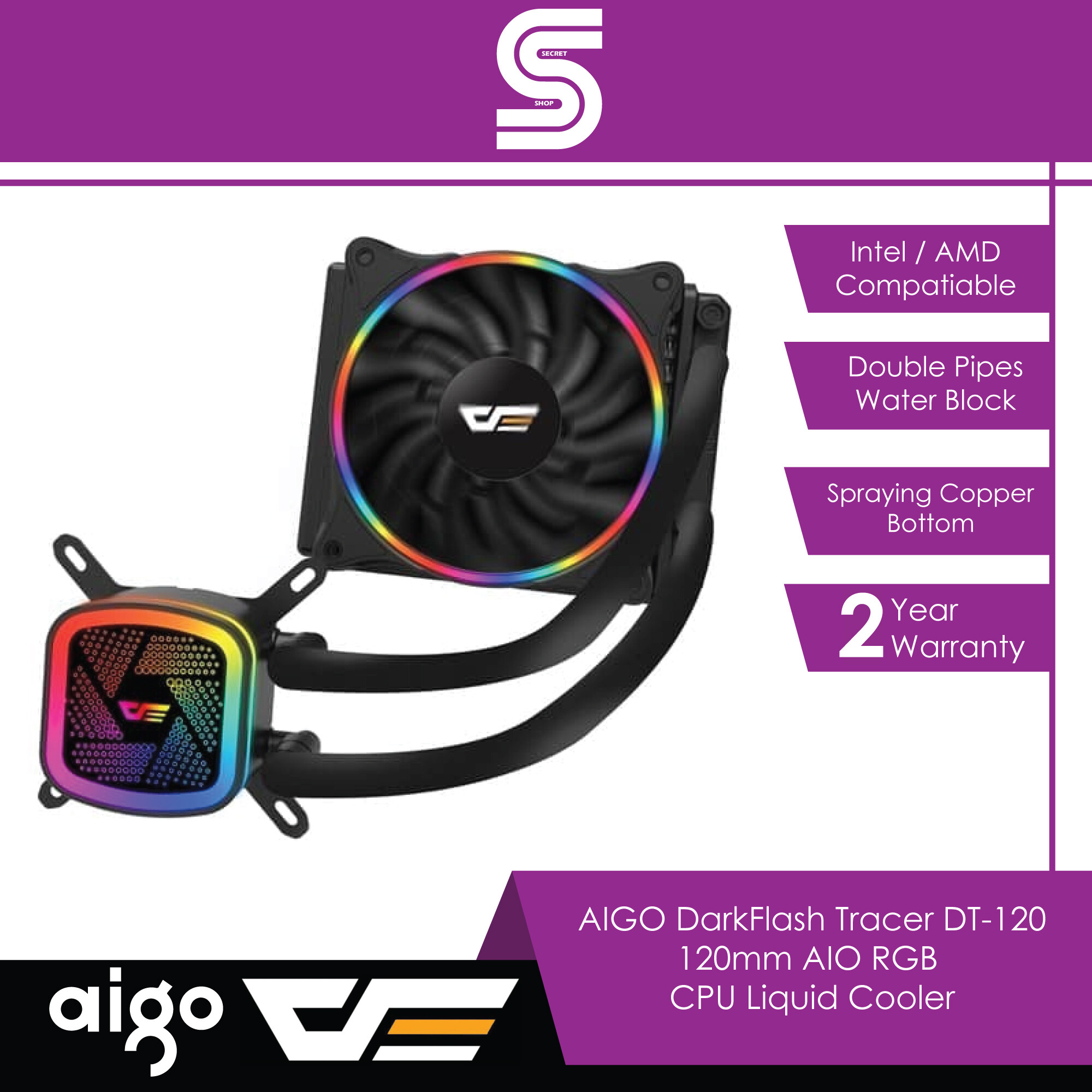 AIGO DarkFlash Tracer DT-120 120mm AIO 