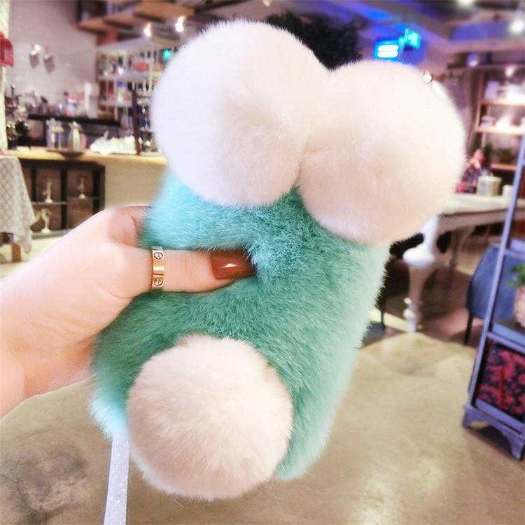 Untuk Oppo Reno 2f Sarung Penutup Mewah Lucu Panjang Bulu Kelinci