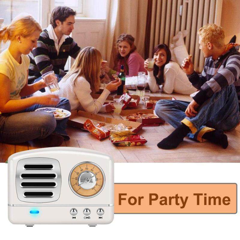Loa Mini Wir-less Retro Micrô Tích Hợp Hỗ Trợ Kết Nối BT Thẻ TF Đầu Vào USB AUX Cho Bữa Tiệc Trắng