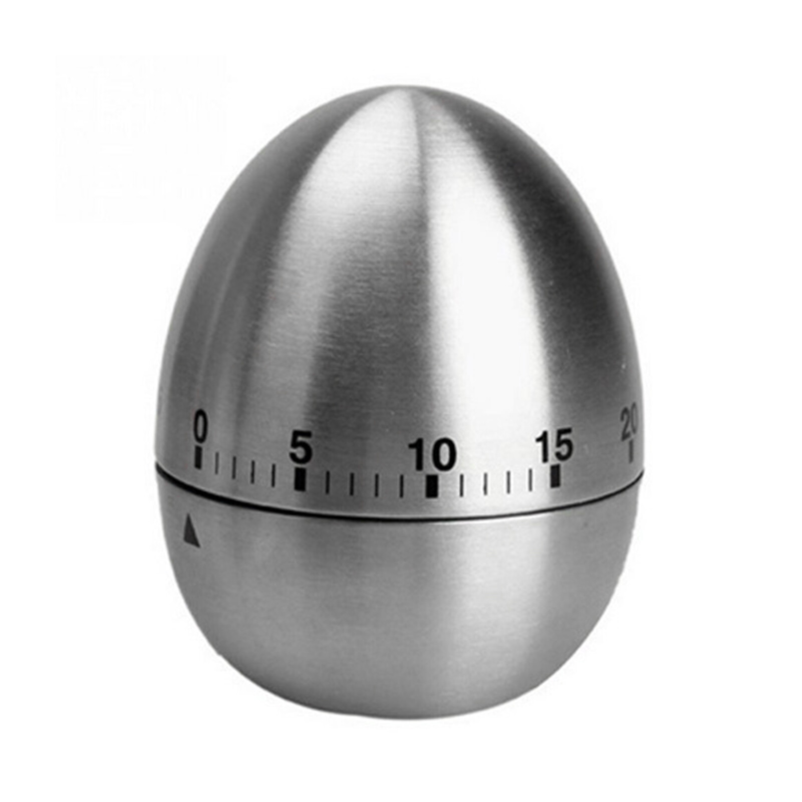 Farfi Portable Metal Timer Attractive Stainless Steel Anti-slip Bottom 60 Minutes Egg-shaped Manual Reminder for Home Lightweight Kitchen Timer