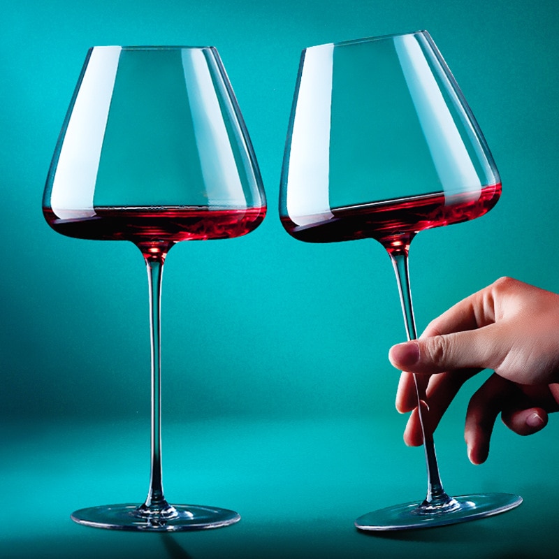 Bộ Ly Rượu Vang Đỏ Bordeaux Pha Lê Thủ Công Bình Rót Tại Nhà Cốc Ngoại Cỡ Sáng Tạo