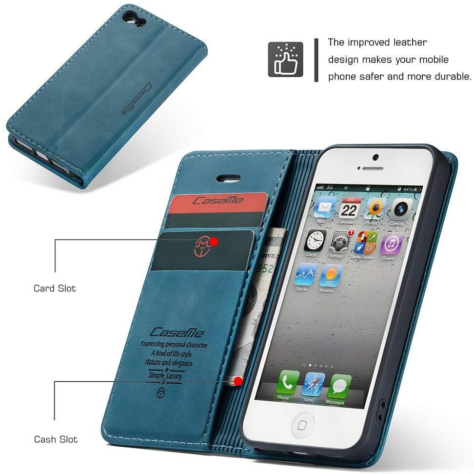 Ốp CaseMe iPhone 5 / 5S/SE, Ốp Điện Thoại Bảo Vệ Dạng Ví Da PU Cao Cấp Cho iPhone 5,iPhone 5S,iPhone SE