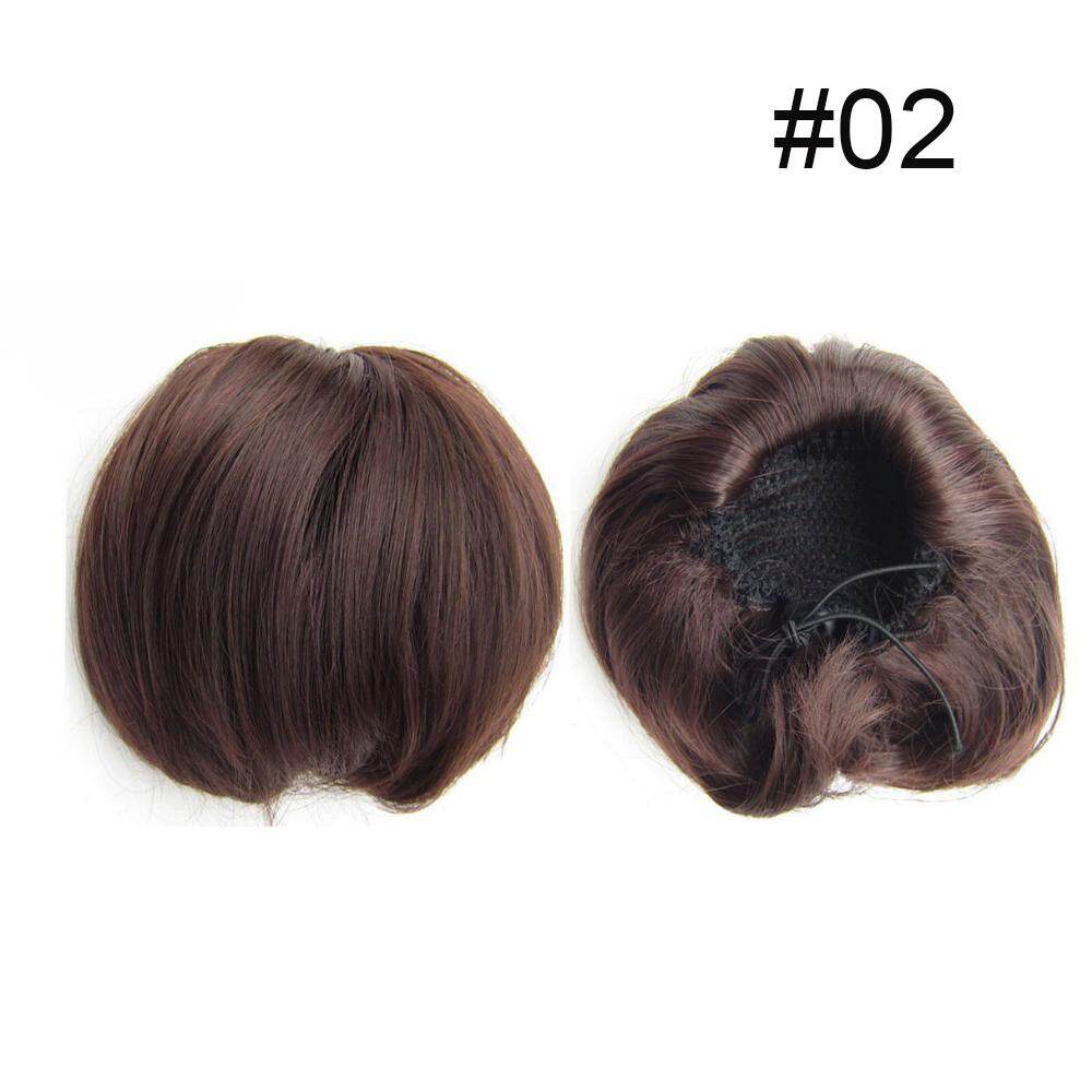 1pc Woman Hepburn Head Scrunchie Updo Hair Ponytail Extensions Drawstring Wig Accessories