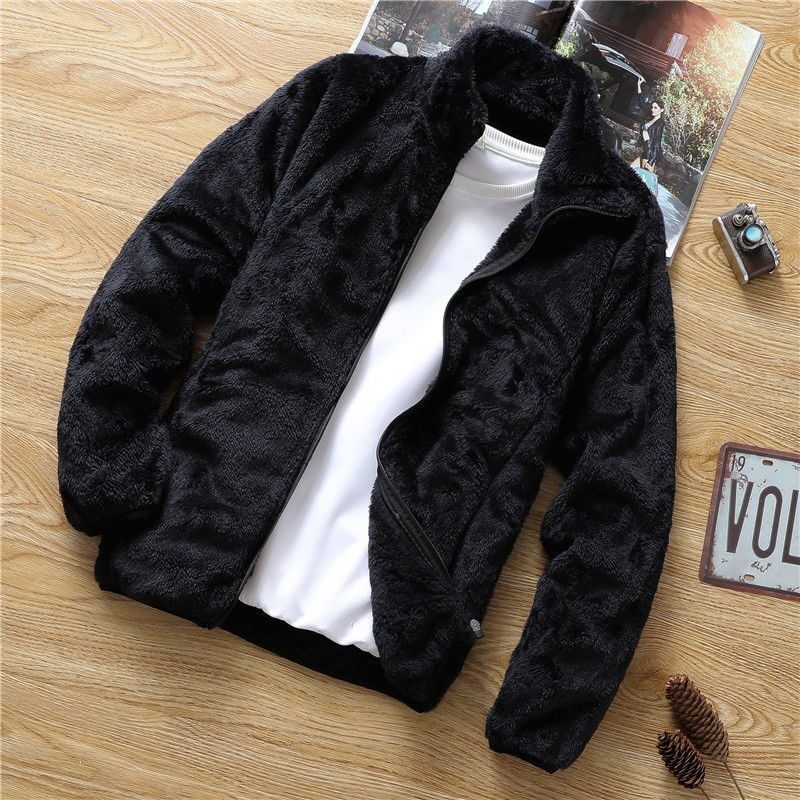 Plus-plus-thick jacket men's autumn and winter Korean version loose 2020 new men's youth casual rocker velvet top men's