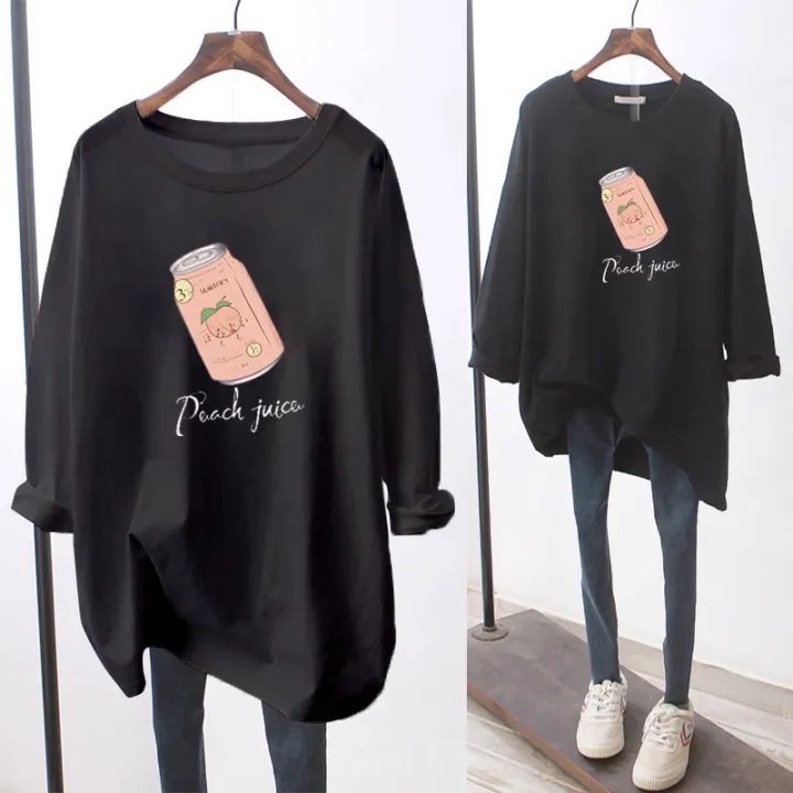 Korean House Plus Size 5xl 2020 Autumn Dress Women Clothes Loose Long Sleeve Bottoming Lengan Panjang T Shirt Cartoon Pattern Printing Tops Baju Perempuan Murah Lazada Singapore